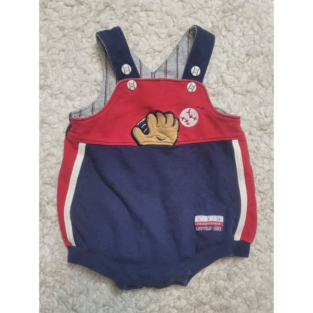 Little‎ Me Baby Boys Romper Baseball  6 Months  Blue